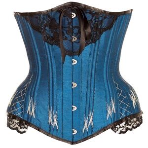 Longline Turquoise Underbust Corset with Flossing